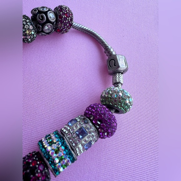 Authentic PANDORA 925 Snake Chain Bracelet with all pandora Authentic charms - Picture 6 of 16